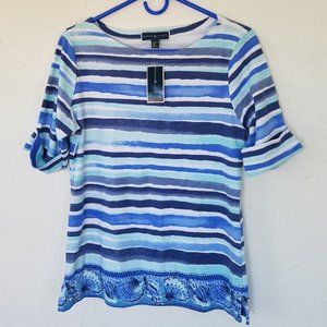 Karen Scott Boat Neck Top Sz Med NWT